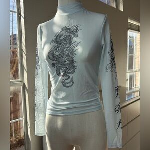 Dragon Print Long Sleeve Top